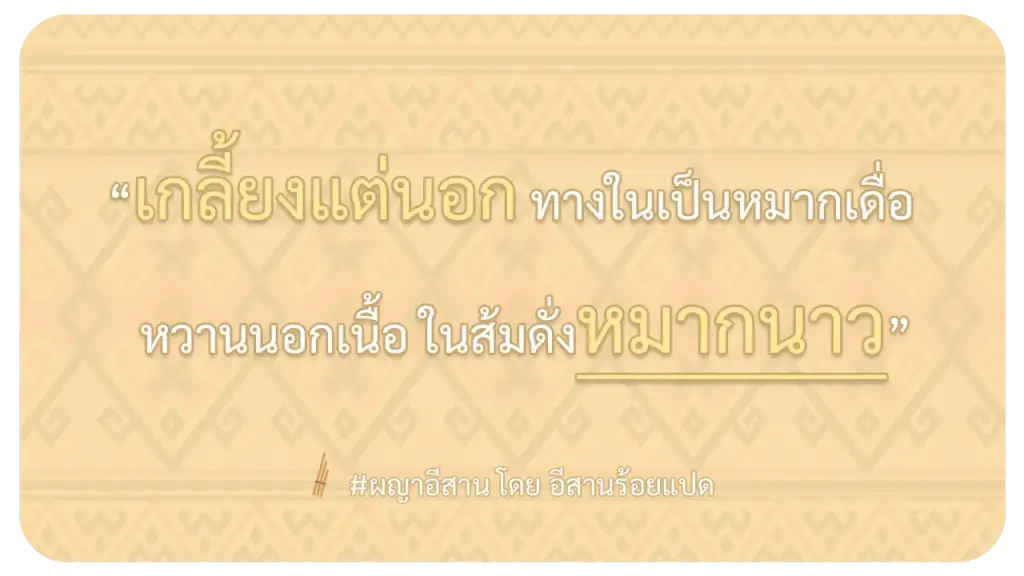 ผญาอีสาน หวานนอกเนื้อ ทางในเป็นหมากเดื่อ