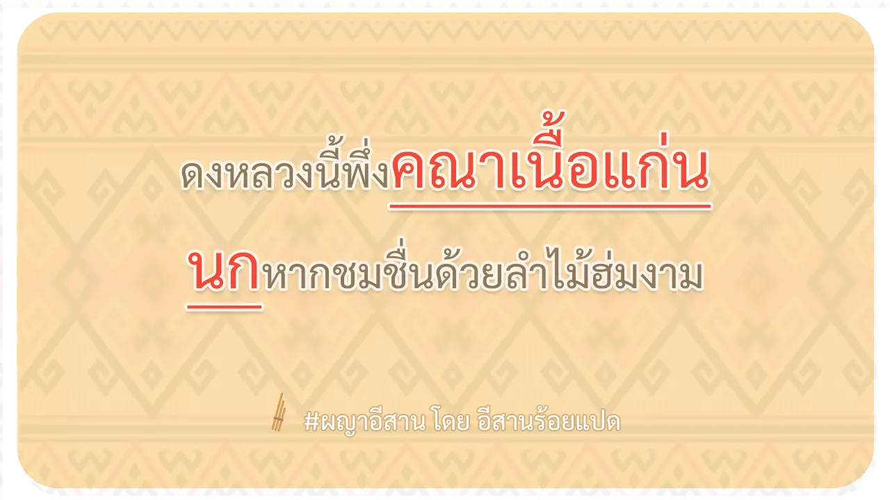 ผญา-ดงหลวงนี้พึ่งคณาเนื้อแก่น