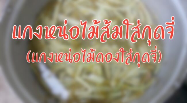 แกงหน่อไม้ส้มใส่กุดจี่ (แกงหน่อไม้ดองใส่กุดจี่)