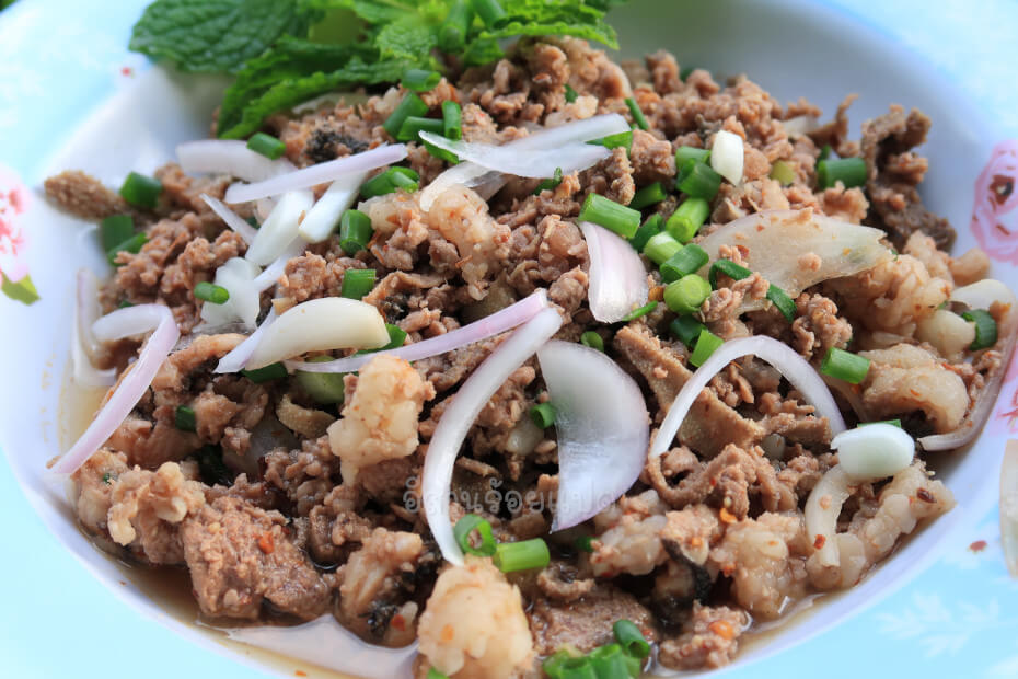 ลาบเนื้อสุก ลาบเนื้อวัวสุก