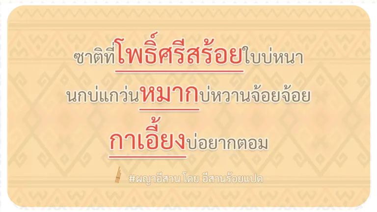 ผญา-ซาติที่โพธิ์ศรีสร้อยใบบ่หนา